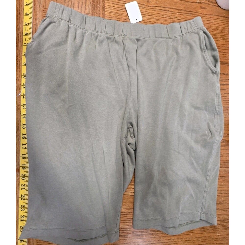 Lands' End Sport Knit Capri Women's Size XL/18 Green Brown Pull-On